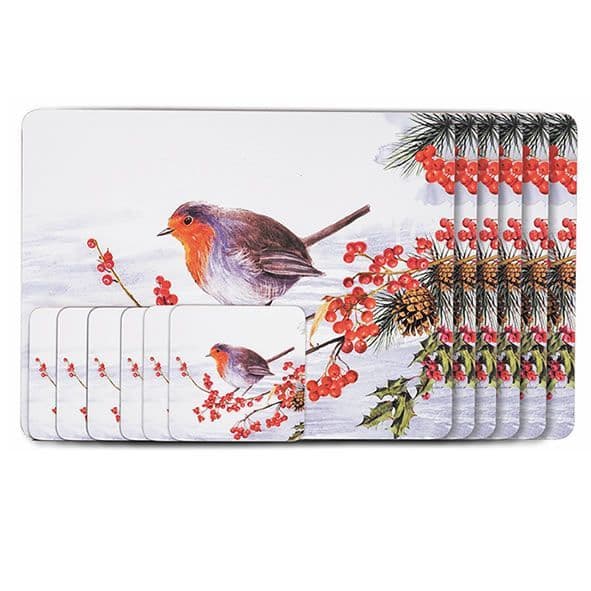 Newgrange Christmas  Placemat & Coaster Set of 6 Pieces| 30302R