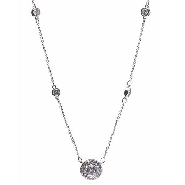 Newgrange Circular Round Cut Diamond Pendant | Silver 600364
