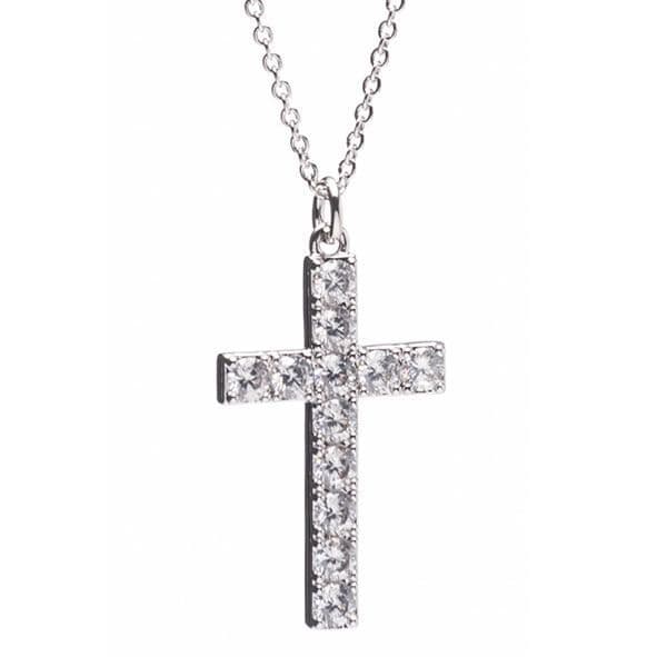 Newgrange Diamond Cross | Silver 600367