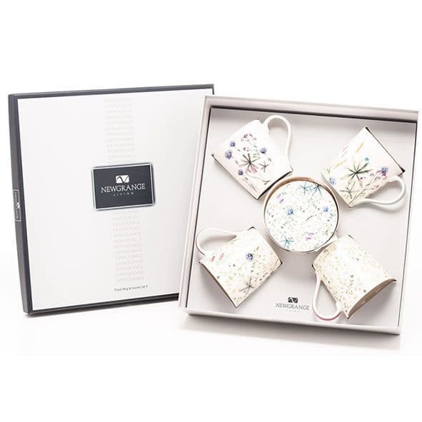 Newgrange Floral Party Mug & Coaster Set Of 4 | Flowers 30291