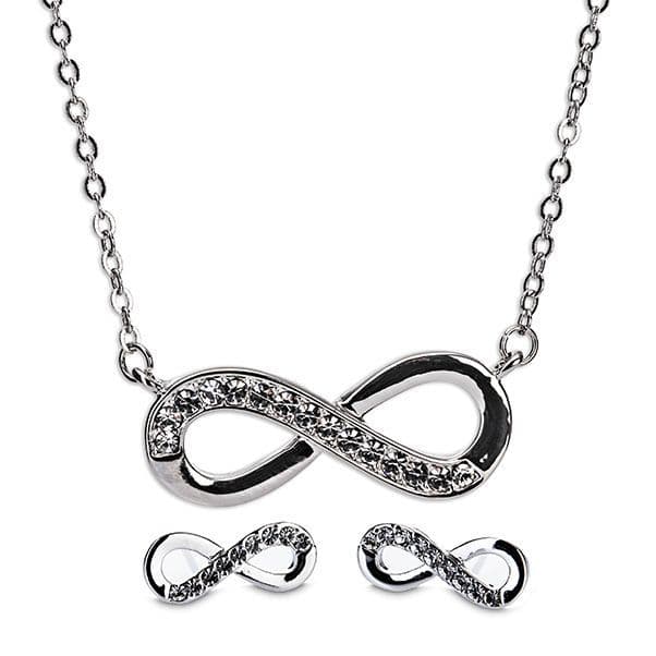 Newgrange Large Stone Necklace & Earrings Set |Sliver 600003