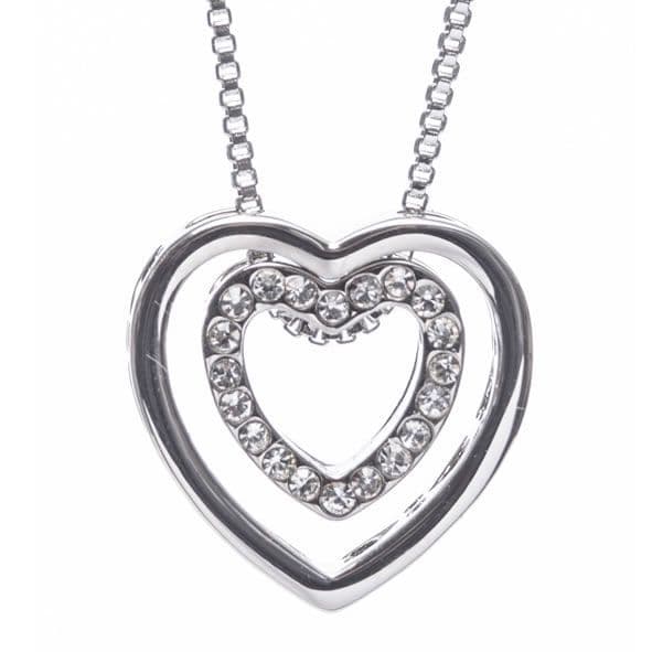 Newgrange Living Silver Intertwined Heart Pendant 600085