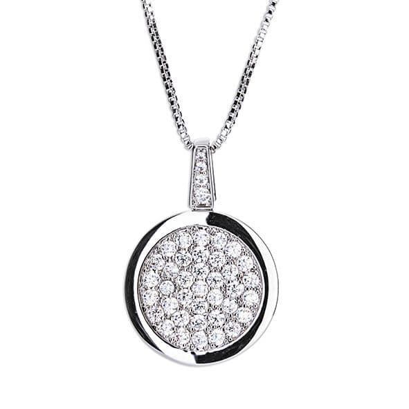 Newgrange Silver Diamante Round Pendant | Silver 600005