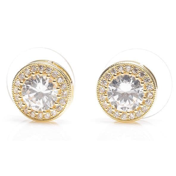 Newgrange Stone Diamond Earrings | Gold 600325
