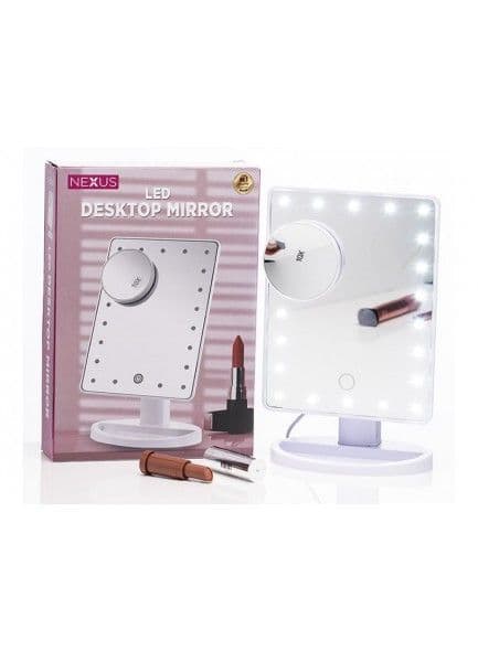 Nexus  Desk Top Mirror With Light | White RL 7