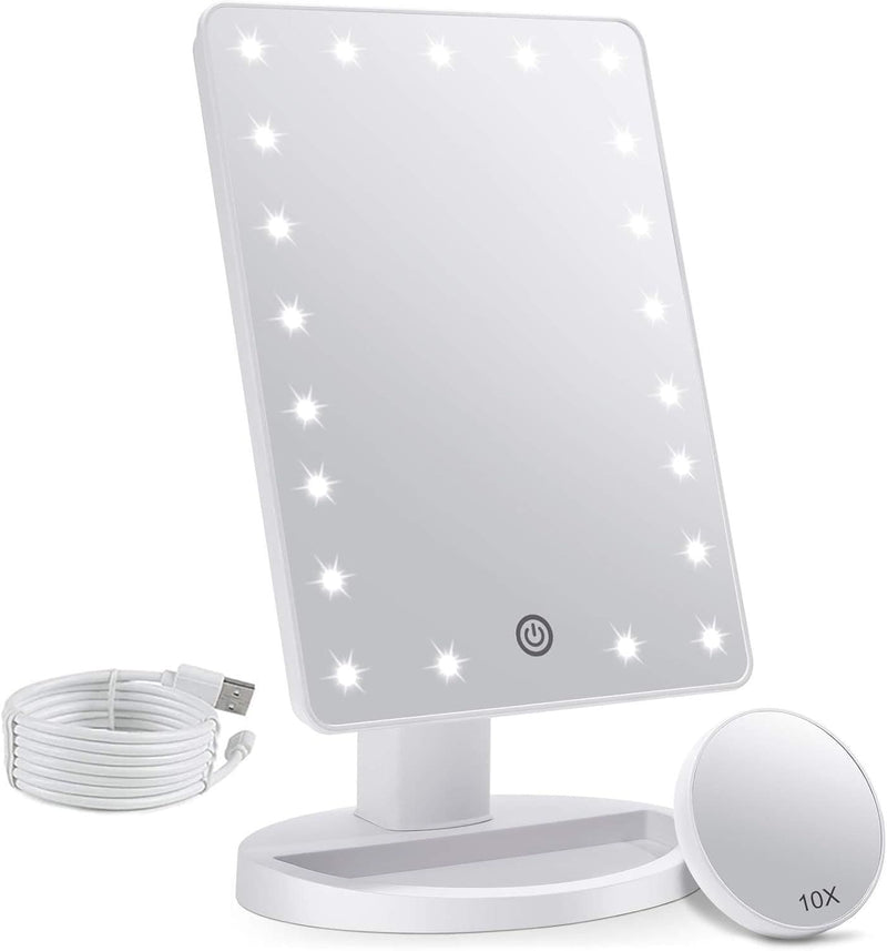 Nexus  Desk Top Mirror With Light | White RL 7
