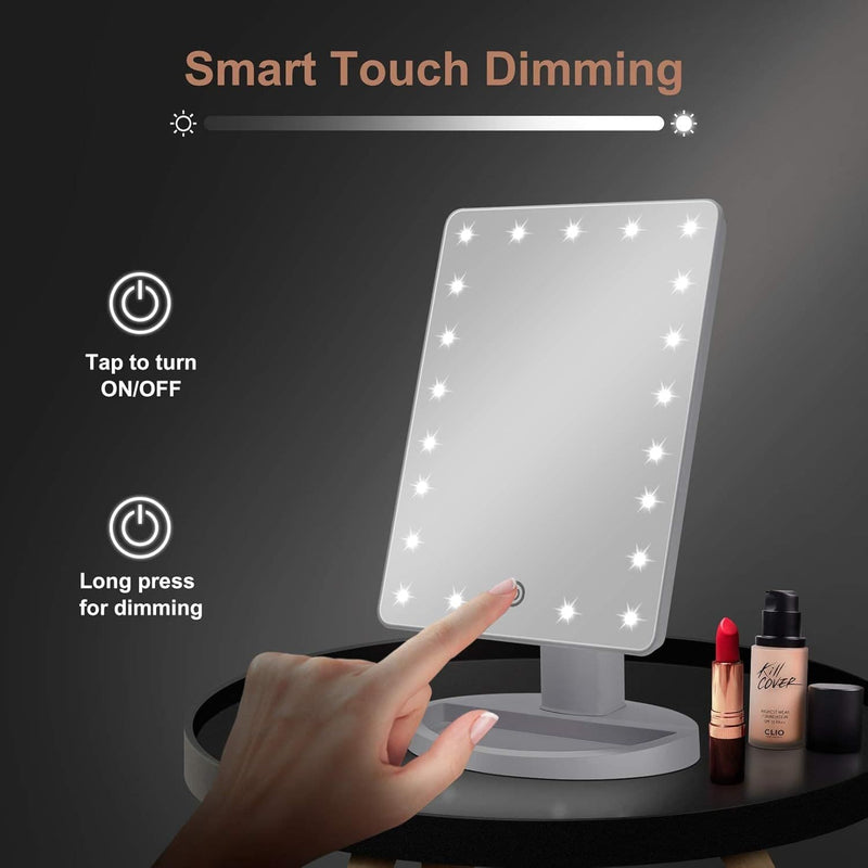 Nexus  Desk Top Mirror With Light | White RL 7