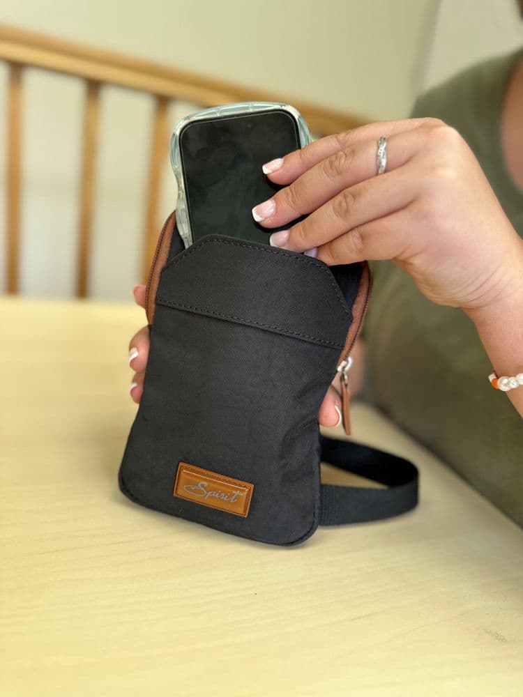 Nova Leathers Phone  Bag | Black 6890N