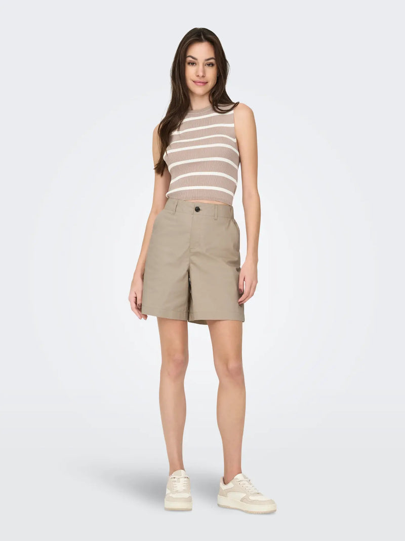 ONLY Zora MW Bermuda Shorts | Tan