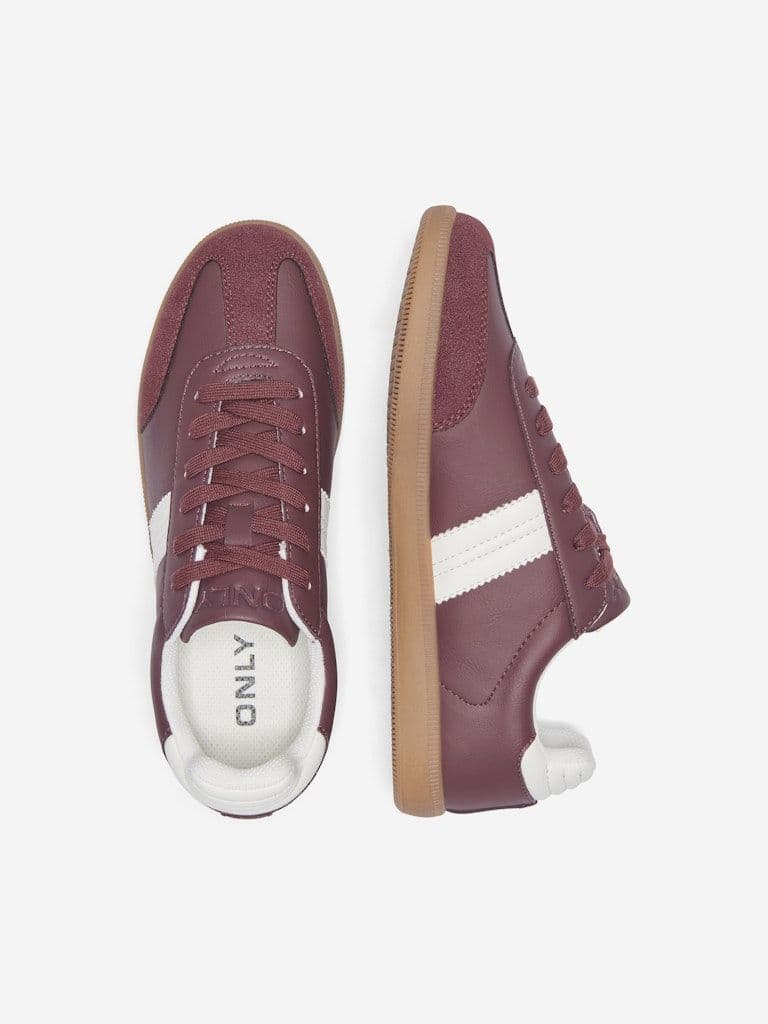 ONLY Amber PU Sneaker | Burgundy