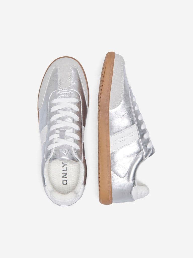 ONLY Amber PU Sneaker | Silver