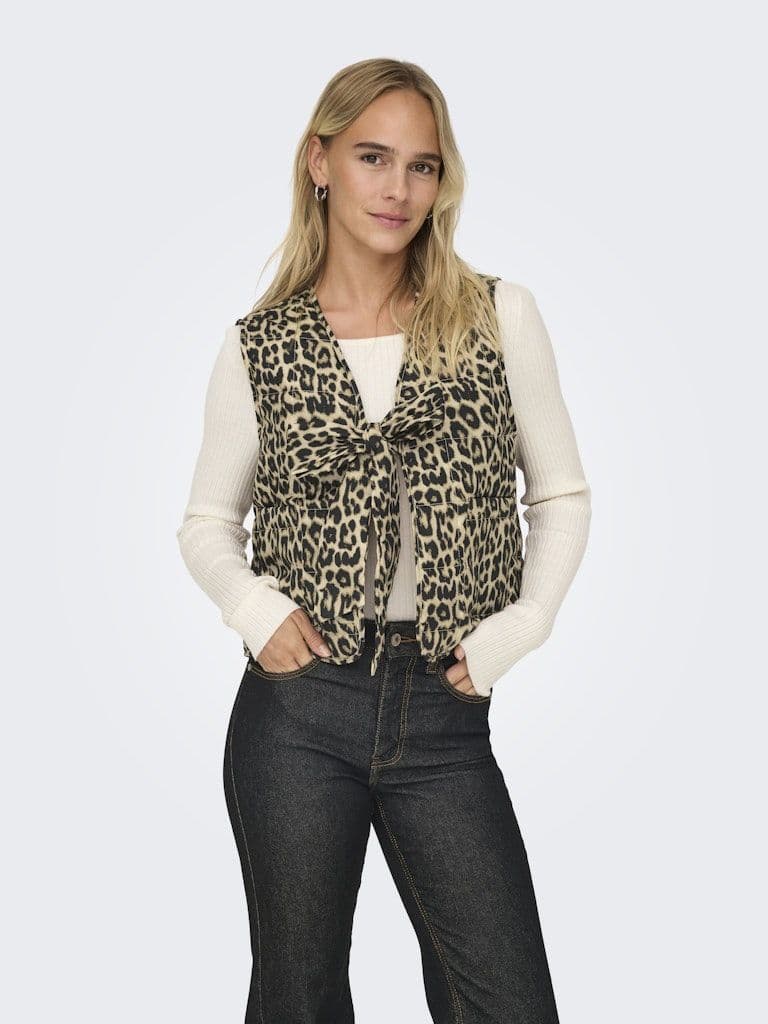 ONLY Annabell Bow Leo Waistcoat| Light Brown