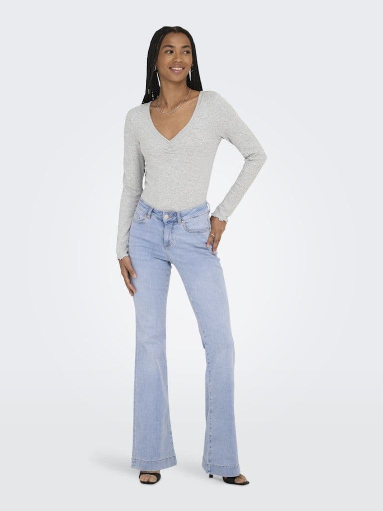ONLY Blush MD Retro Flared Denim Jeans| Light Blue