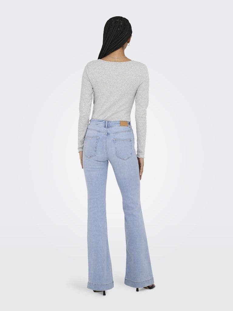 ONLY Blush MD Retro Flared Denim Jeans| Light Blue