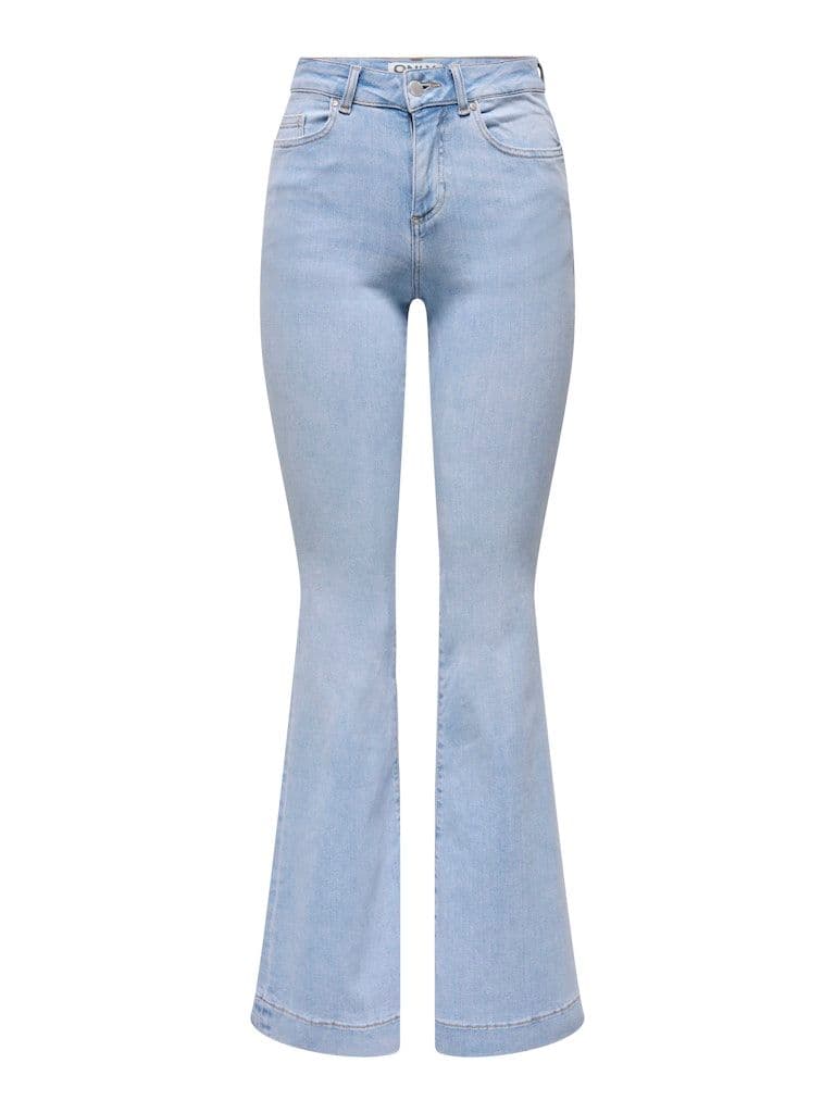 ONLY Blush MD Retro Flared Denim Jeans| Light Blue