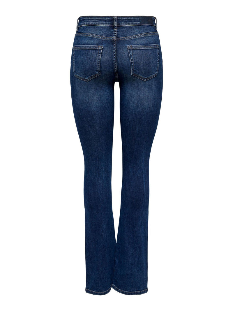 ONLY  Blush Mid Flared Denim| Dark Blue