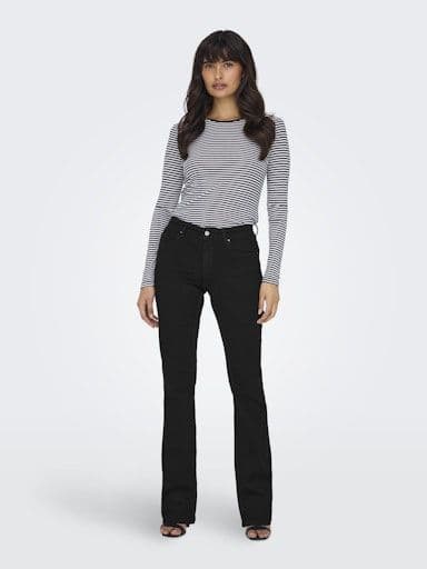 ONLY  Blush Mid Flared Denim Jeans| Black