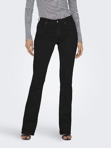 ONLY  Blush Mid Flared Denim Jeans| Black