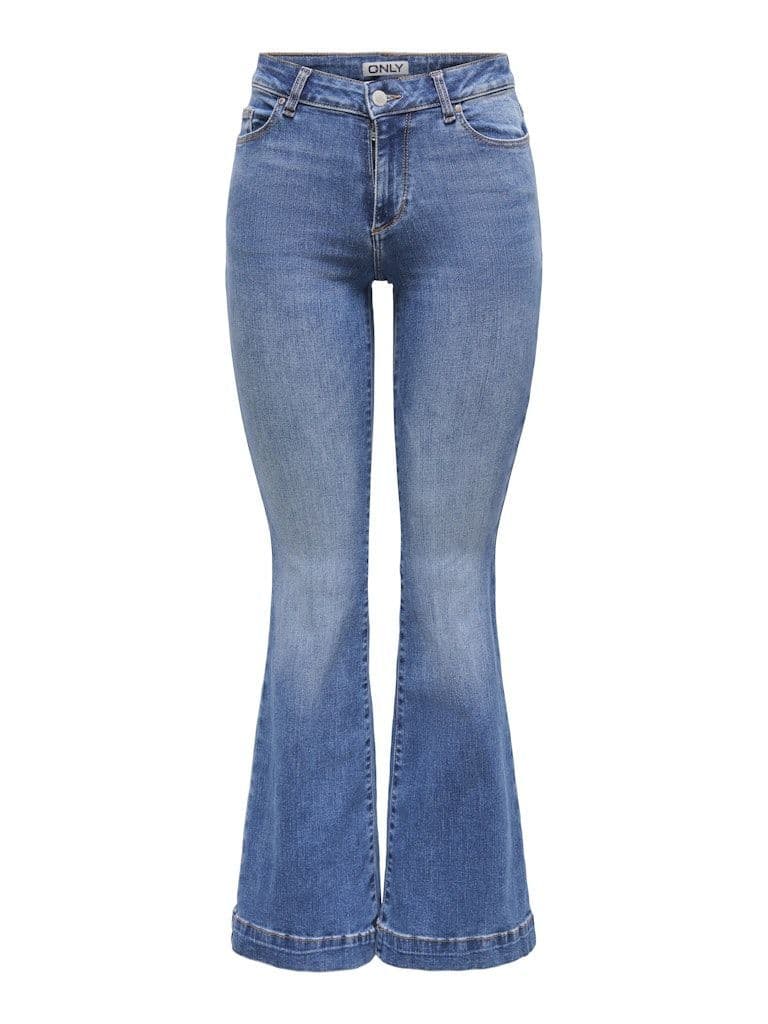 ONLY Blush Mid Retro Flared Denim Jeans| Mid Blue