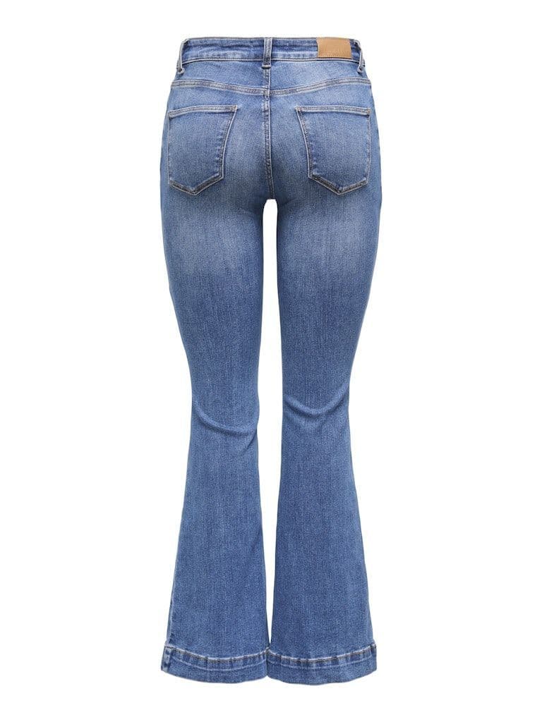 ONLY Blush Mid Retro Flared Denim Jeans| Mid Blue