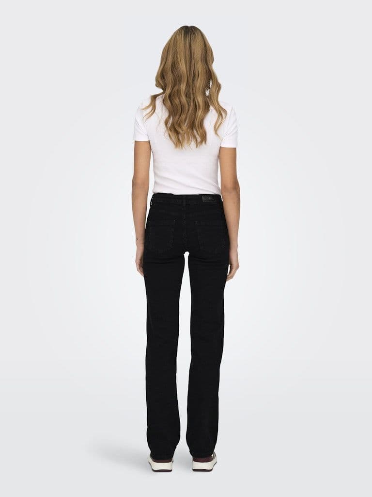 ONLY Blush Mid Straight Denim | Black