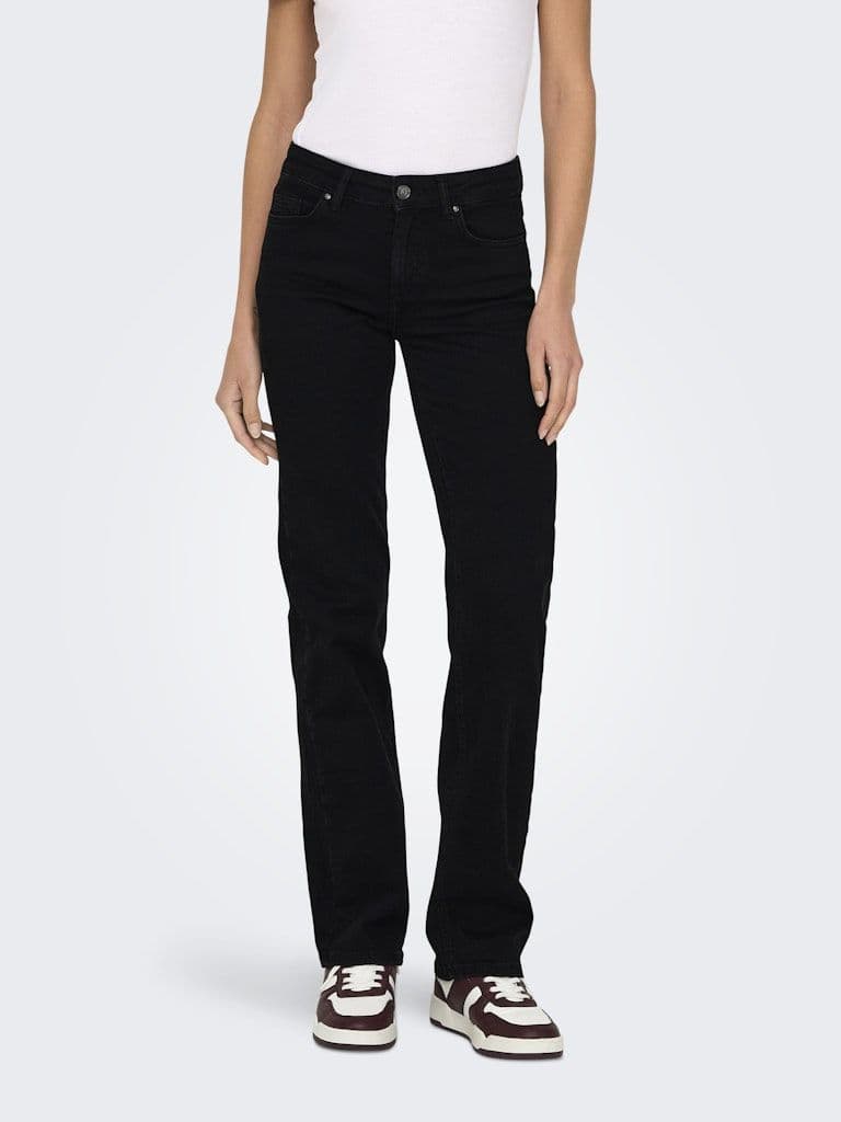 ONLY Blush Mid Straight Denim | Black