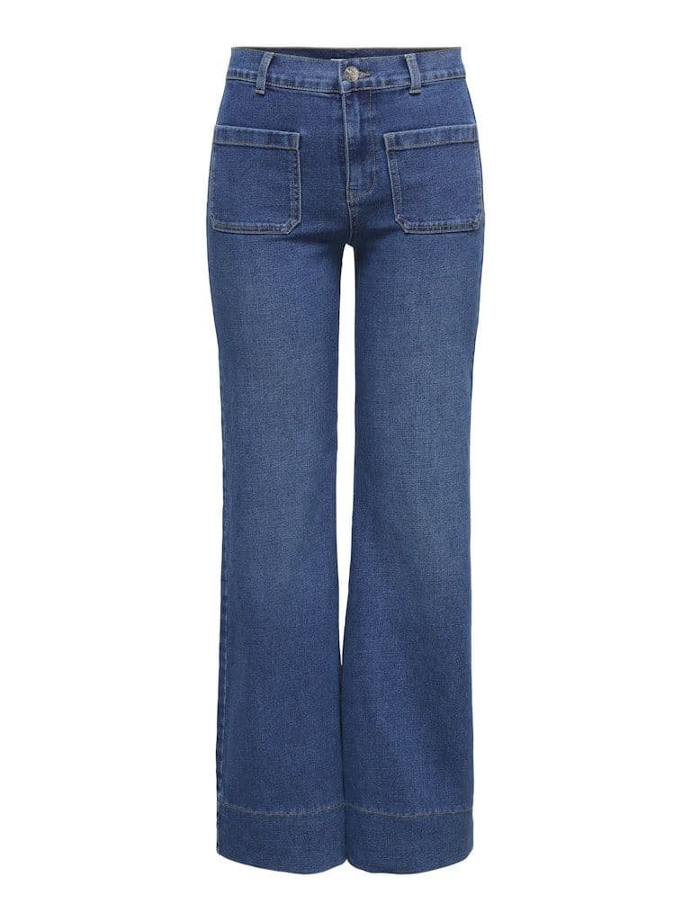 ONLY Cypress HW Pocket Flare Jeans | Med Blue
