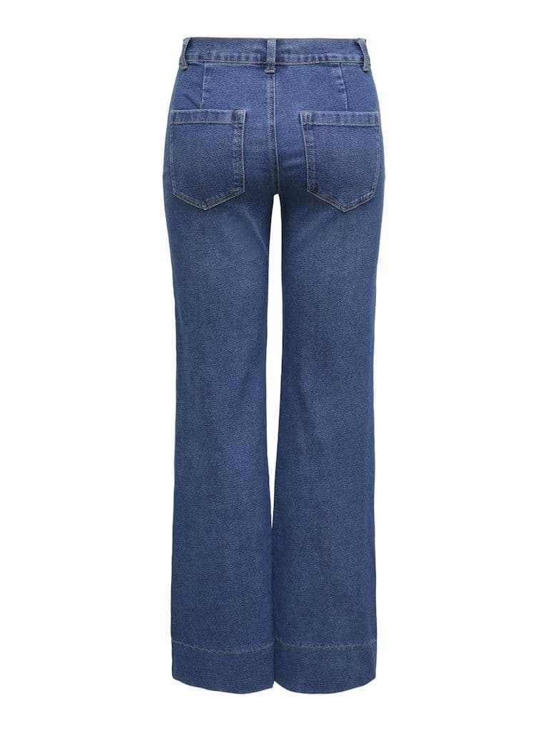 ONLY Cypress HW Pocket Flare Jeans | Med Blue