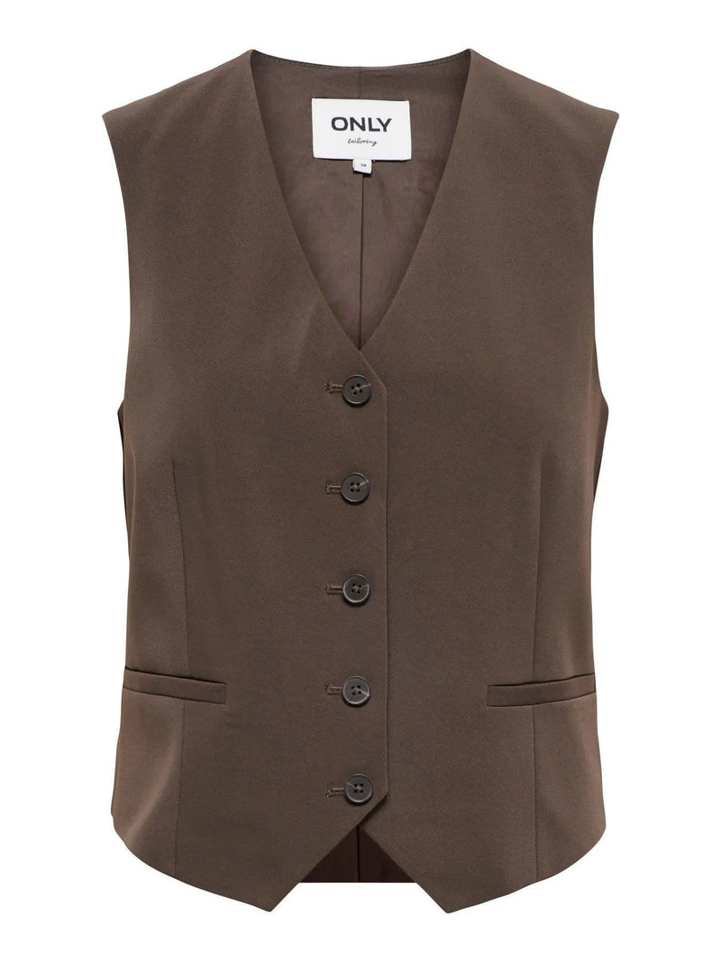 ONLY Dove Life Waistcoat  | Chocolate