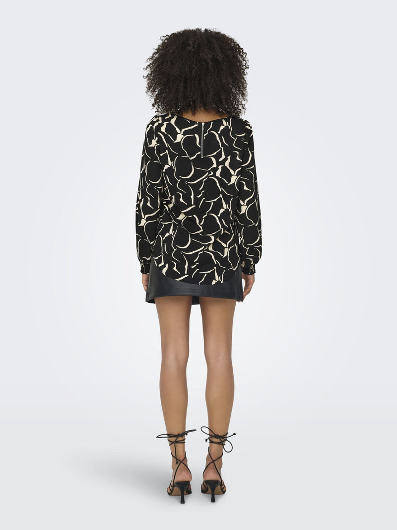 ONLY  Elite Life L/S Top  | Black Print