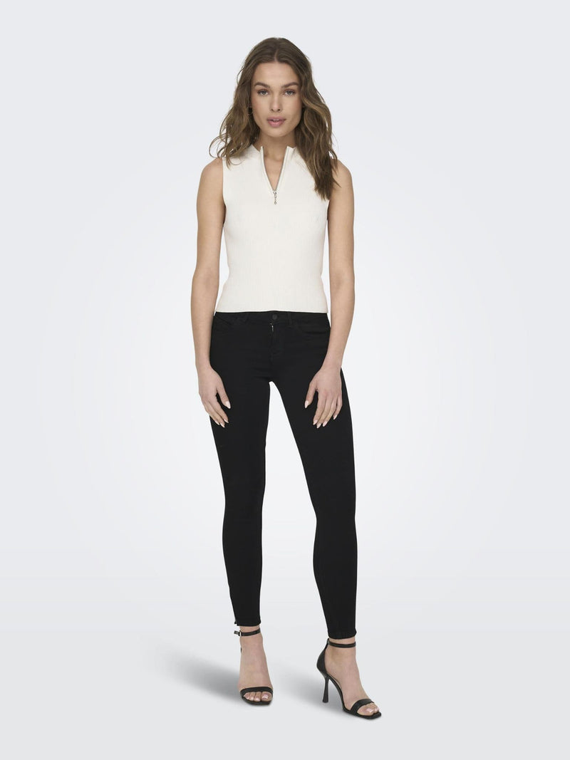 ONLY Emily HW Str Ank Denim | Black