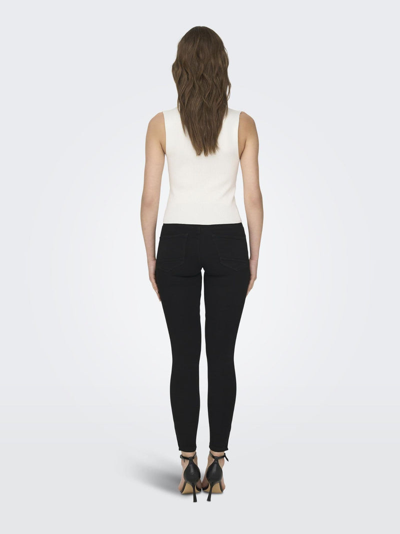 ONLY Emily HW Str Ank Denim | Black