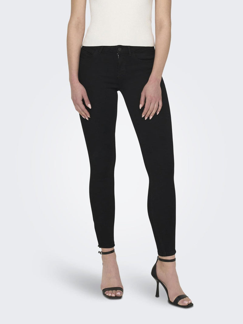 ONLY Emily HW Str Ank Denim | Black