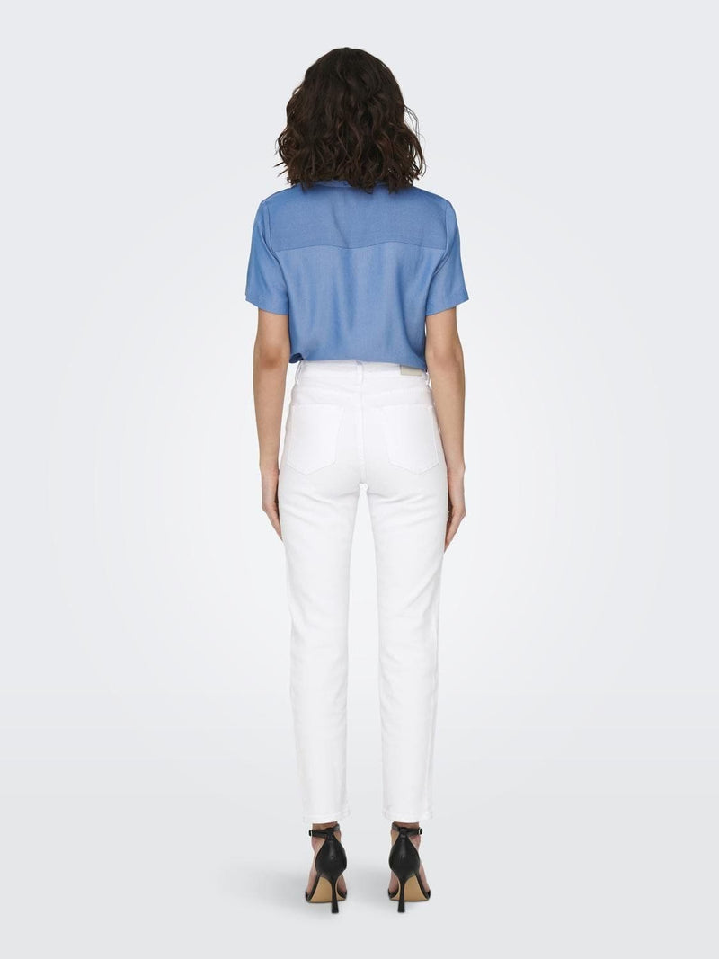 ONLY Emily Stretch HW ST Ankle Denim Jeans| White