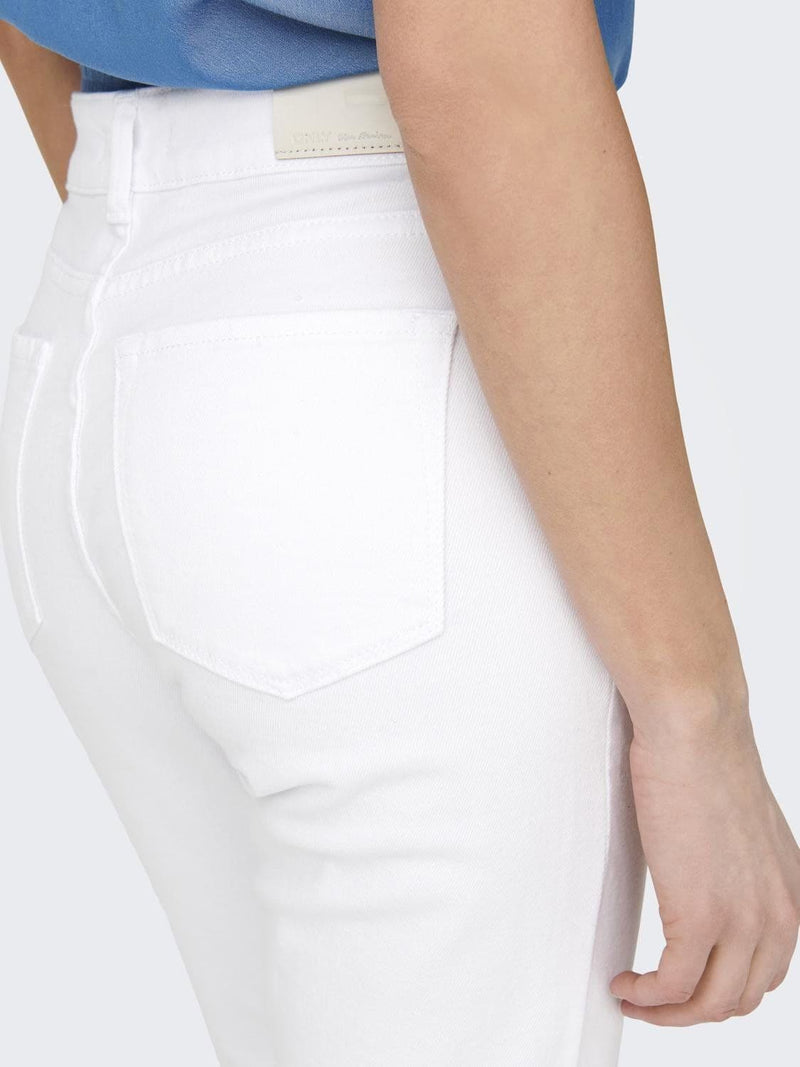 ONLY Emily Stretch HW ST Ankle Denim Jeans| White