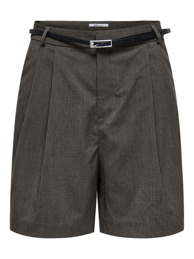 ONLY Garia Life HW Belt Check Shorts | Walnut