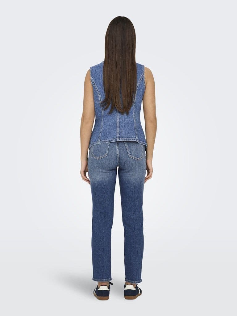ONLY Giulina S/L Button Waistcoat| Med Blue
