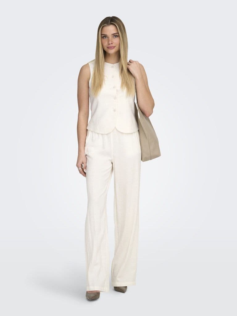 ONLY Goa S/L Linen BL Waiscoat | Cloud Dancer