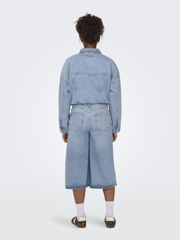 ONLY Hope HW Wide Long Shorts | Light Blue