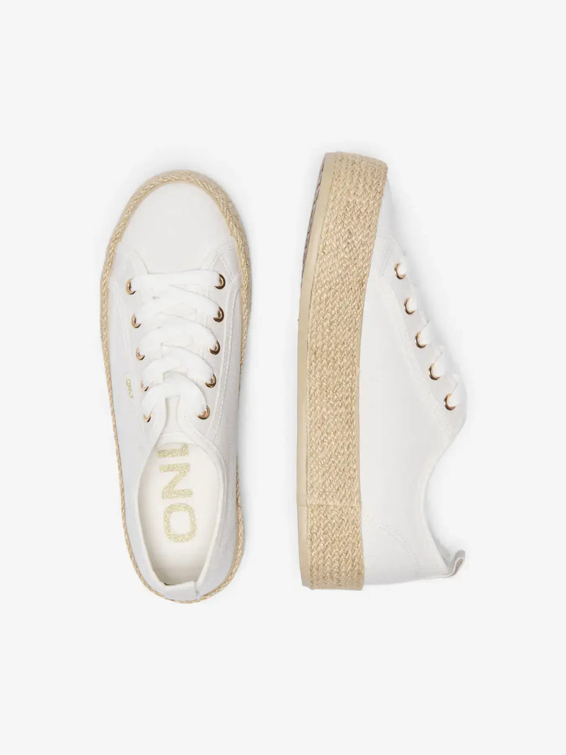 ONLY Ida-1 Lace Up Espadrille |  White