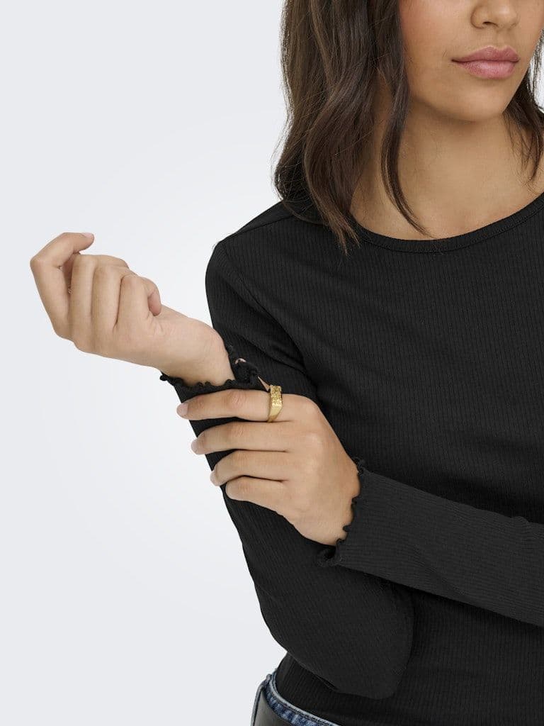 ONLY Ina Life L/S O-Neck Top | Black