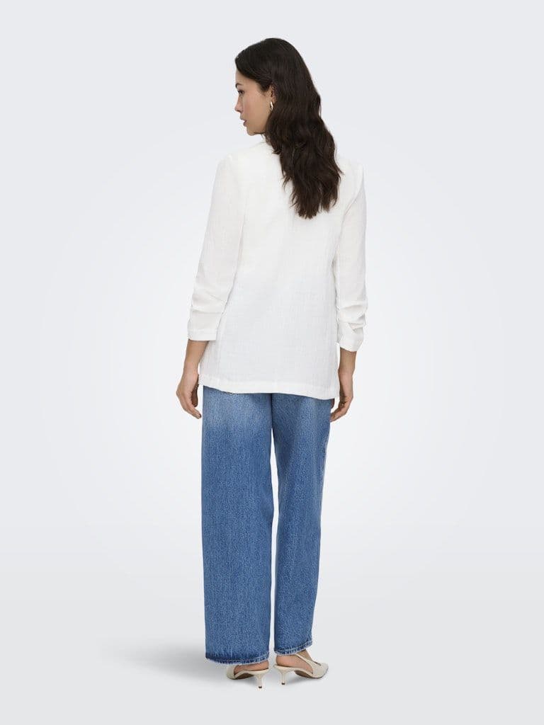 ONLY Ita 3/4 Linen Look Blazer | White