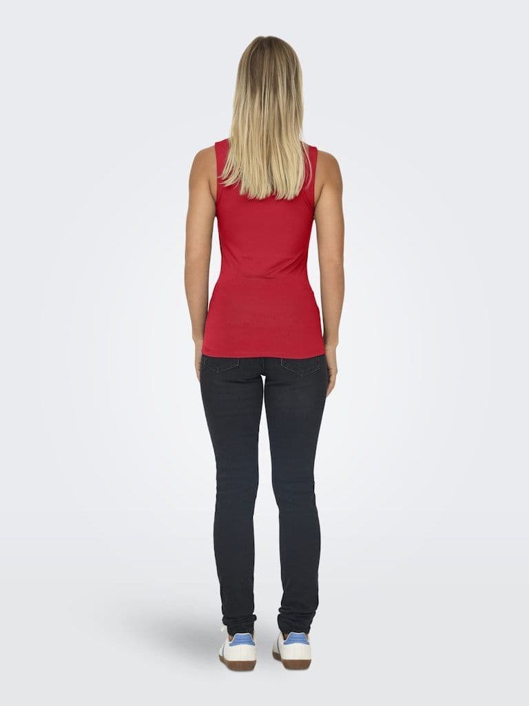 ONLY Lea S/L 2-Ways Fit Top | Red