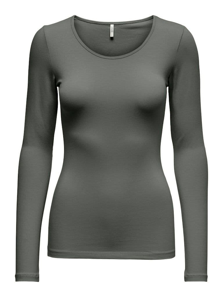 ONLY Live Love LS Top |  Castor Grey