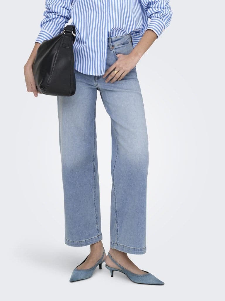 ONLY Madison Blush HW Crop  Jeans | Light Blue