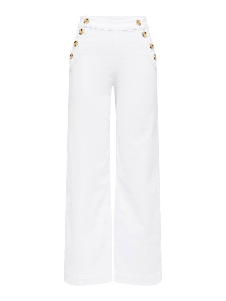 ONLY  Madison HW Button Wide Denim | White