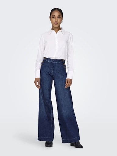 ONLY Madison HW Button Wide Jeans | Denim