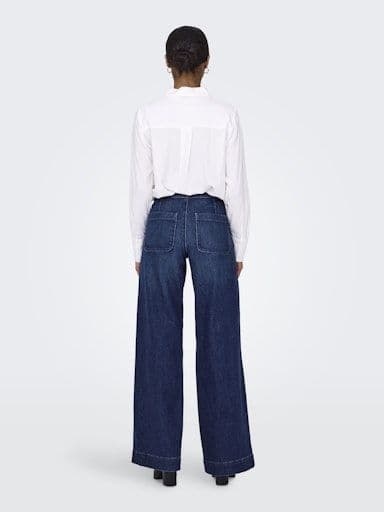 ONLY Madison HW Button Wide Jeans | Denim