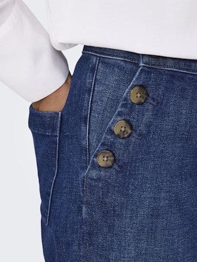 ONLY Madison HW Button Wide Jeans | Denim