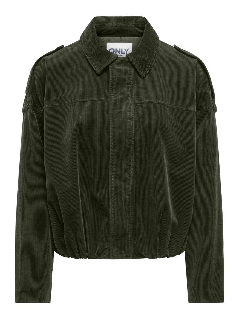 ONLY Moon-Flora L/S Cord Bomber Jacket | Green Rosin